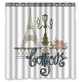 thumbnail image 1 of ABPHQTO Eiffel Tower Street Light Waterproof Polyester Shower Curtain and Hooks For Home Decor 66x72 Inch, 1 of 1