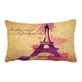 thumbnail image 1 of ABPHQTO Elegance Ink Splash Of Eiffel Tower And Calligraphy Pillow Case Pillow Cover Pillow Protector Two Sides For Couch Bed 20x30 Inch, 1 of 1