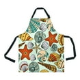 thumbnail image 1 of ABPHQTO Elegant Seashells Apron Home Kitchen Apron with Pockets, 1 of 2