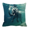thumbnail image 1 of ABPHQTO Elephant Underwater African Ocean Mirrors Ripples Pillow Case Pillow Cover Pillow Protector Two Sides For Couch Bed 18x18 Inch, 1 of 1
