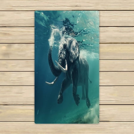 ABPHQTO Elephant Underwater African Ocean Mirrors Ripples Towels Beach Bath Pool Sprot Travel Hand Spa Towel 16x28 Inch
