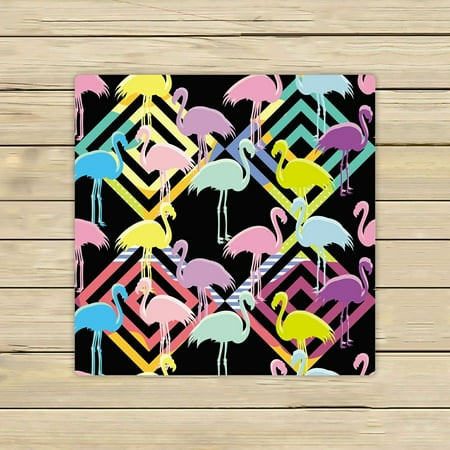 ABPHQTO Exotic Bird Pink Flamingos Towels,Beach Bath Pool Sprot Travel Hand Spa Towel 13x13 Inch