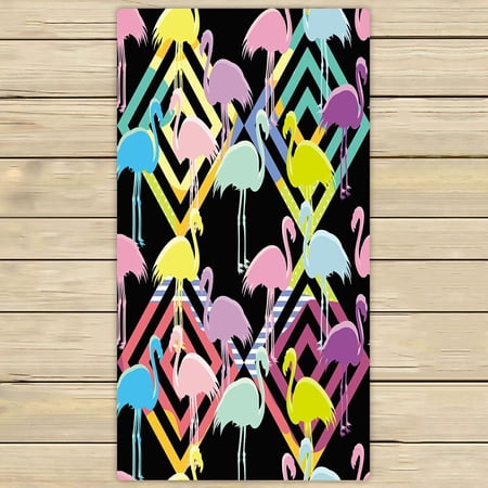 ABPHQTO Exotic Bird Pink Flamingos Towels,Beach Bath Pool Sprot Travel Hand Spa Towel 30x56 Inch