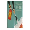 thumbnail image 1 of ABPHQTO Extinguish Fire Fireman Hold In Hand Fire Extinguisher Japanese Noren Curtain Doorway Door Window Treatment Curtains Cotton Linen Curtain 85x150 cm, 1 of 1
