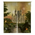 thumbnail image 1 of ABPHQTO Fabulous Castle In An Enchanted Garden Japanese Noren Curtain Doorway Door Window Treatment Curtains Cotton Linen Curtain 105x120 cm, 1 of 1