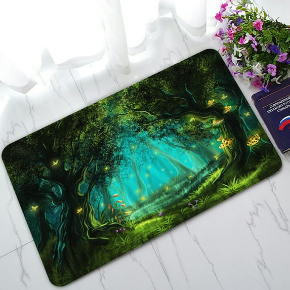 ABPHQTO Fantasy Fairy Forest Doormat Entrance Rug Area Rug Floor Mat Home Decor 30x18 Inch