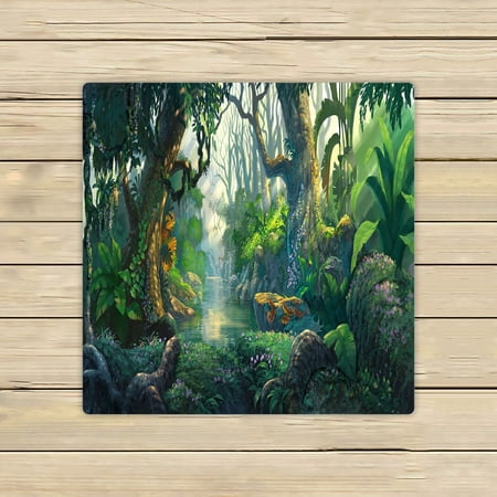 ABPHQTO Fantasy Forest Painting Towels,Beach Bath Pool Sprot Travel Hand Spa Towel 13x13 Inch