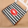 thumbnail image 1 of ABPHQTO Fashion Red Lips Print Of Woman With Black Line Striped Chair Pad Seat Cushion Chair Cushion Floor Cushion Two Sides Printing 16x16 Inch, 1 of 1