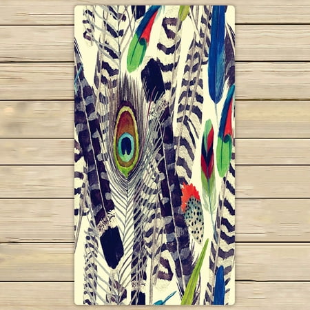 ABPHQTO Feathers Towels Beach Bath Pool Sprot Travel Hand Spa Towel 30x56 Inch