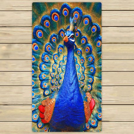 ABPHQTO Figure Peacock Statue Towels Beach Bath Pool Sprot Travel Hand Spa Towel 30x56 Inch