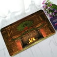 thumbnail image 1 of ABPHQTO Fireplace Christmas Holly Wreath Garland Stockings Doormat Entrance Rug Area Rug Floor Mat Home Decor 30x18 Inch, 1 of 1