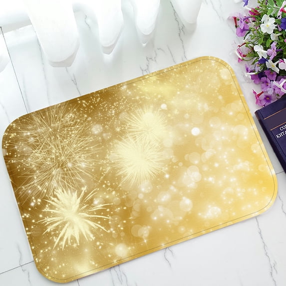 ABPHQTO Fireworks At New Year Copy Space Doormat Entrance Rug Area Rug Floor Mat Home Decor 23.5x16.7 Inch