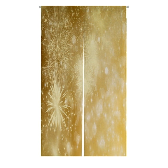 ABPHQTO Fireworks At New Year Copy Space Japanese Noren Curtain Doorway Door Window Treatment Curtains Cotton Linen Curtain 85x150 cm