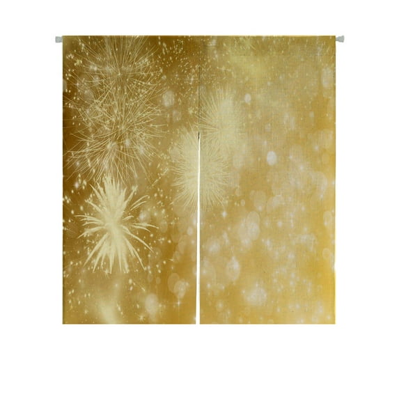 ABPHQTO Fireworks At New Year Copy Space Japanese Noren Curtain Doorway Door Window Treatment Curtains Cotton Linen Curtain 85x90 cm