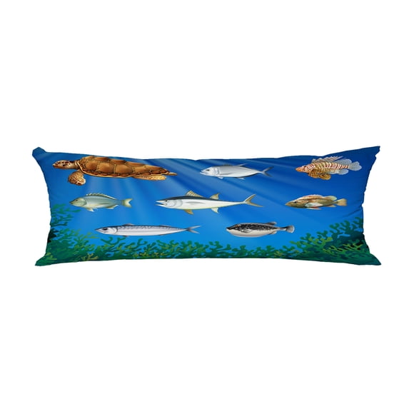ABPHQTO Fish And Sea Turtle Under The Sea Body Pillow Covers Pillow Case Protector Pillowcase 20x60 Inch