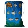thumbnail image 1 of ABPHQTO Fish And Sea Turtle Under The Sea Storage Basket Laundry Bag with Drawstring 18x24 Inch, 1 of 3