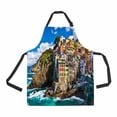 thumbnail image 1 of ABPHQTO Fisherman Village Dramatic Windy Weather Apron Home Kitchen Apron with Pockets, 1 of 2
