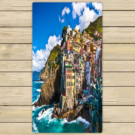 ABPHQTO Fisherman Village Dramatic Windy Weather Towels Beach Bath Pool Sprot Travel Hand Spa Towel 30x56 Inch