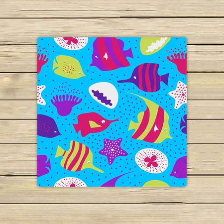 ABPHQTO Fishes Jellyfishes Marinesea Creatures Coral Reefs Towels,Beach Bath Pool Sprot Travel Hand Spa Towel 13x13 Inch