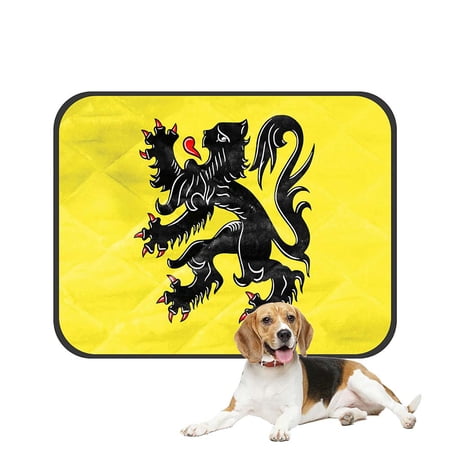 ABPHQTO Flag Of The Belgian Region Of Flanders In Belgium Pet Dog Cat Bed Pee Pads Mat Cushion Potty Dogs Blankets Crate Bed Kennel 28x36 inch