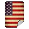 thumbnail image 1 of ABPHQTO Flag United States American Banner Paper Rough Vintage Fleece Blanket Fleece Back Throw Blanket 58x80 Inch, 1 of 1