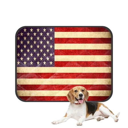 ABPHQTO Flag United States American Banner Paper Rough Vintage Pet Dog Cat Bed Pee Pads Mat Cushion Potty Dogsblankets Crate Bed Kennel 20x24 inch
