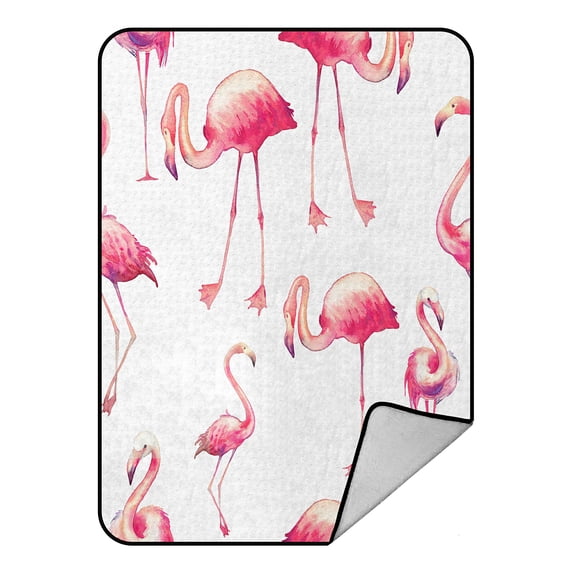 ABPHQTO Flamingo Fleece Blanket Fleece Back Throw Blanket 58x80inch