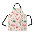 thumbnail image 1 of ABPHQTO Flamingos Tropical Flowers And Leaves Apron Home Kitchen Apron with Pockets, 1 of 2