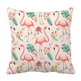 thumbnail image 1 of ABPHQTO Flamingos Tropical Flowers And Leaves Pillow Case Pillow Cover Pillow Protector Two Sides For Couch Bed 18x18 Inch, 1 of 1