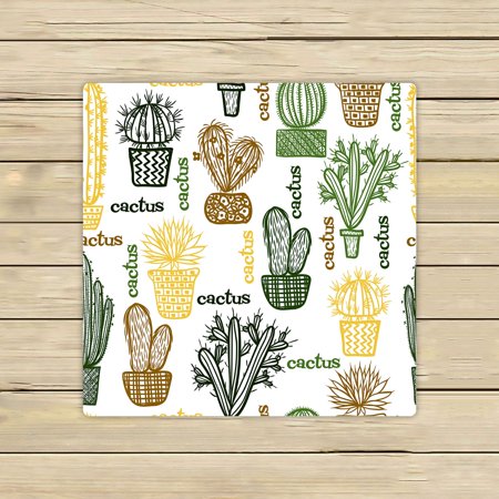 ABPHQTO Flat Succulent Plants Cactuses Pots Botanical Florals Towels,Beach Bath Pool Sprot Travel Hand Spa Towel 13x13 Inch