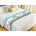 thumbnail image 1 of ABPHQTO Flock Of Pink Flamingos At The Beach Bed Runner Bedding Scarf Bed Decoration 20x95 inch, 1 of 1