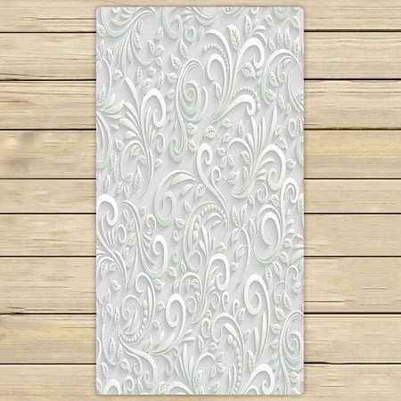 ABPHQTO Floral 3D Towels Beach Bath Pool Sprot Travel Hand Spa Towel 30x56 Inch
