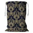 thumbnail image 1 of ABPHQTO Floral Baroque Damask Gold Black Blue Ornament Storage Basket Laundry Bag with Drawstring 24x32 Inch, 1 of 3