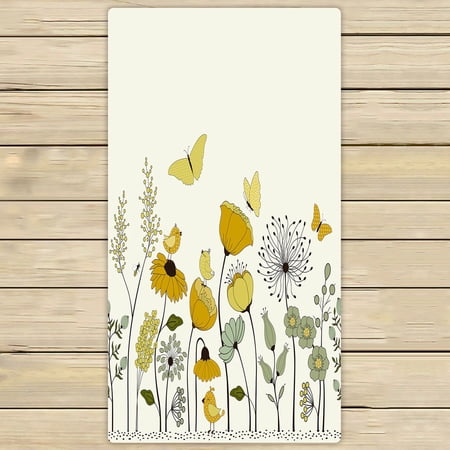 ABPHQTO Floral Bird Butterflies Towels Beach Bath Pool Sprot Travel Hand Spa Towel 30x56 Inch