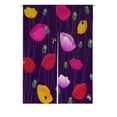 thumbnail image 1 of ABPHQTO Floral Colorful Poppy Flowers Ladybugs Japanese Noren Curtain Doorway Door Window Treatment Curtains Cotton Linen Curtain 85x120 cm, 1 of 1