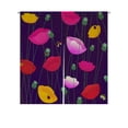 thumbnail image 1 of ABPHQTO Floral Colorful Poppy Flowers Ladybugs Japanese Noren Curtain Doorway Door Window Treatment Curtains Cotton Linen Curtain 85x90 cm, 1 of 1