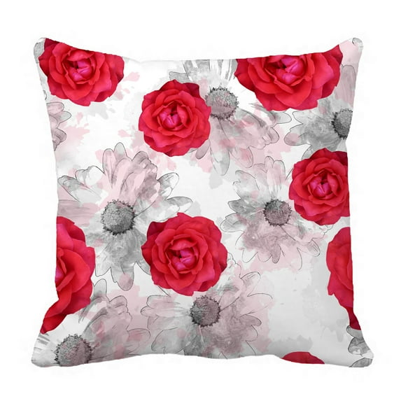 ABPHQTO Floral Grunge Flowers Pillow Case Pillow Cover Pillow Protector Two Sides For Couch Bed 20x20 Inch