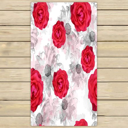 ABPHQTO Floral Grunge Flowers Towels Beach Bath Pool Sprot Travel Hand Spa Towel 30x56 Inch