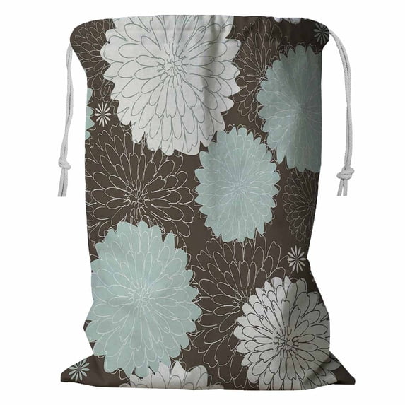 ABPHQTO Floral Pattern Storage Basket Laundry Bag with Drawstring 18x24 Inch
