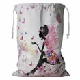 thumbnail image 1 of ABPHQTO Flower Fairy Butterflies Storage Basket Laundry Bag with Drawstring 24x32 Inch, 1 of 3