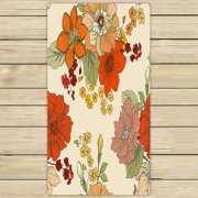 ABPHQTO Flower Floral Texture Towels Beach Bath Pool Sprot Travel Hand Spa Towel 30x56 Inch