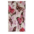 thumbnail image 1 of ABPHQTO Flowers Butterflies Hand Written Text Note Japanese Noren Curtain Doorway Door Window Treatment Curtains Cotton Linen Curtain 85x120 cm, 1 of 1