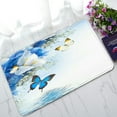 thumbnail image 1 of ABPHQTO Flowers Butterfly Blue Hydrangeas White Irises Doormat Entrance Rug Area Rug Floor Mat Home Decor 23.5x16.7 Inch, 1 of 1