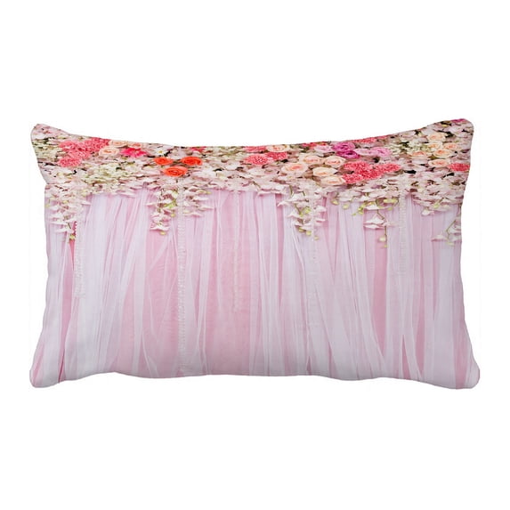 ABPHQTO Flowers Wedding Scene Pillow Case Pillow Cover Pillow Protector Two Sides For Couch Bed 20x30 Inch