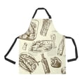 thumbnail image 1 of ABPHQTO Food Pattern Apron Home Kitchen Apron with Pockets, 1 of 1