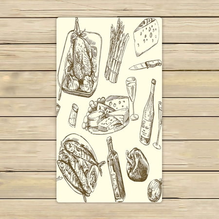 ABPHQTO Food Pattern Towels,Beach Bath Pool Sprot Travel Hand Spa Towel 16x28 Inch