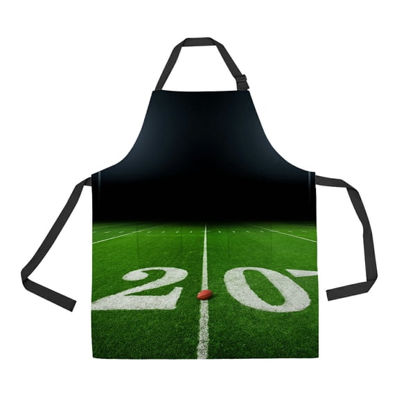 ABPHQTO Football Field Night Stadium Lights Apron Home Kitchen Apron with Pockets