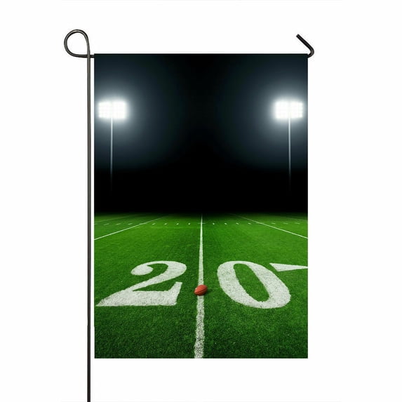 ABPHQTO Football Field Night Stadium Lights Home Outdoor Garden Flag House Banner Size 28x40 Inch