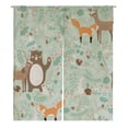 thumbnail image 1 of ABPHQTO Forest Animals Bear Deer Fox Rabbit Bird Hedgehog Japanese Noren Curtain Doorway Door Window Treatment Curtains Cotton Linen Curtain 105x120 cm, 1 of 1