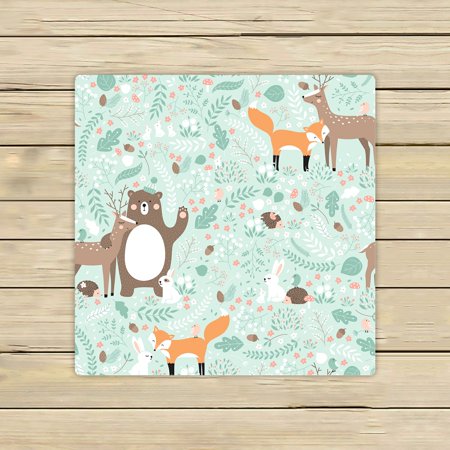 ABPHQTO Forest Animals Bear Deer Fox Rabbit Bird Hedgehog Towels,Beach Bath Pool Sprot Travel Hand Spa Towel 13x13 Inch